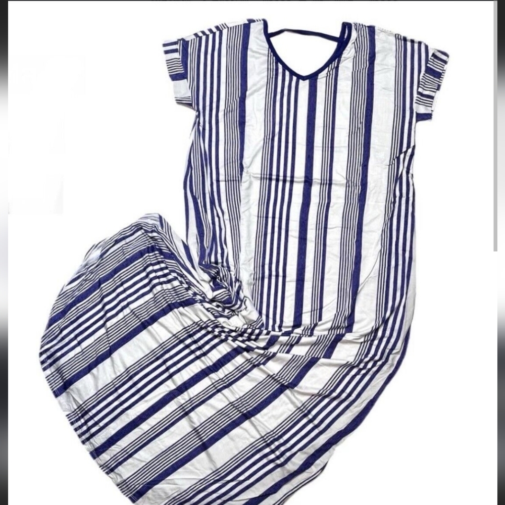 LulaRoe blue & off white maxi dress